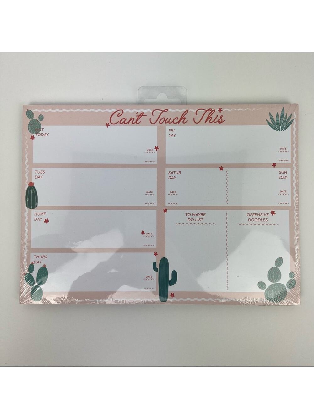 Can't Touch This Cactus Pink and Green Weekly Planner With To-Do List - NWT